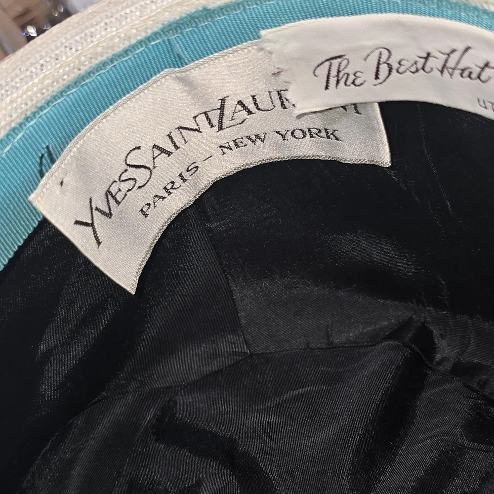 Vintage 1960s Yves Saint Laurent Paris - New York Woven/Straw Statement Hat